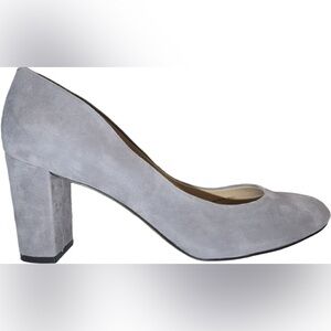 White House Black Market Smoked Pearl Suede Claire Block Heels